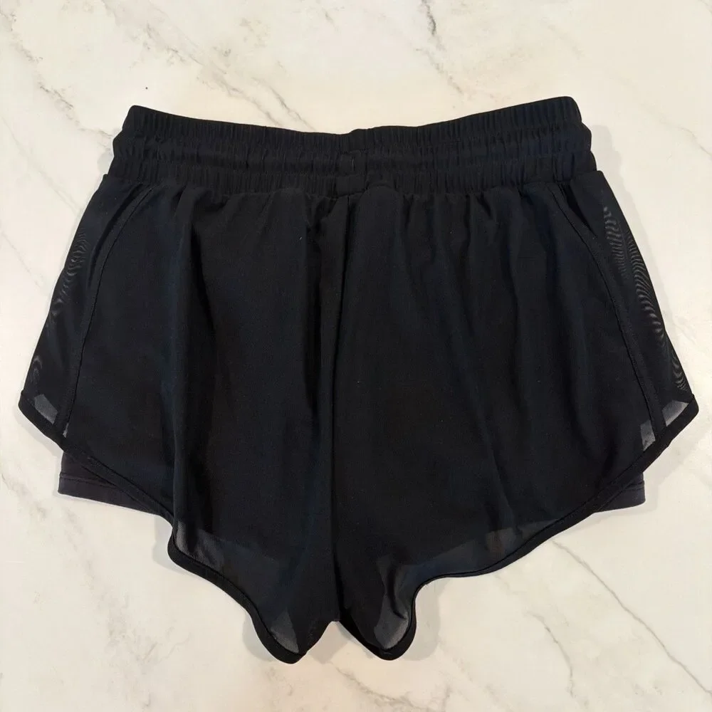 Alo Yoga Ambience Mesh Overlay Shorts XXS
